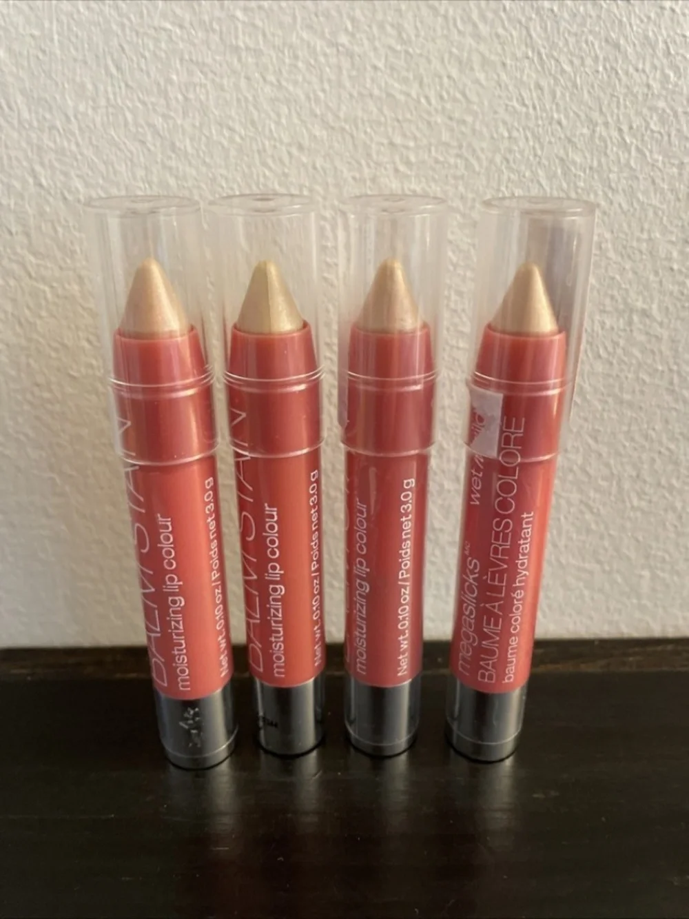 Wet n Wild Megaslicks Balm Stain Moisturizing Lip Colour # 128 PINKY PROMISE, x4